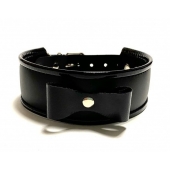 Черный ошейник с бантиком из эко-кожи - БДСМ Арсенал - купить с доставкой во Владикавказе