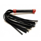 Черно-красная плеть из эко-кожи - 42 см. - БДСМ Арсенал - купить с доставкой во Владикавказе