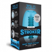 Голубой двусторонний мастурбатор MINI BUBBLE - Zolo - во Владикавказе купить с доставкой