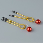 Золотистые зажимы с колокольчиками Gold - Sitabella - купить с доставкой во Владикавказе