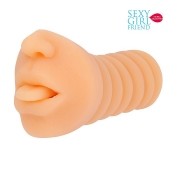 Телесный мастурбатор-ротик с высунутым язычком - Bior toys - во Владикавказе купить с доставкой