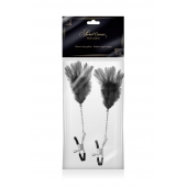 Зажимы для сосков с черными перьями Sweet Caress Feather Nipple Clumps - Sweet Caress - купить с доставкой во Владикавказе