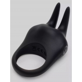 Черное эрекционное виброкольцо Sensation Rechargeable Vibrating Rabbit Love Ring - Fifty Shades of Grey - во Владикавказе купить с доставкой