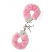 Металлические наручники с розовой меховой опушкой METAL HANDCUFF WITH PLUSH PINK - Dream Toys - купить с доставкой во Владикавказе