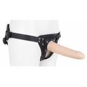 Пустотелый страпон Harness CLASSIC с бандажом - 19,5 см. - LOVETOY (А-Полимер) - купить с доставкой во Владикавказе