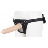 Пустотелый страпон Harness CLASSIC с бандажом - 19,5 см. - LOVETOY (А-Полимер) - купить с доставкой во Владикавказе