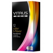 Цветные ароматизированные презервативы VITALIS PREMIUM color   flavor - 12 шт. - Vitalis - купить с доставкой во Владикавказе