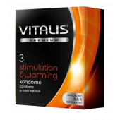 Презервативы VITALIS PREMIUM stimulation   warming с согревающим эффектом - 3 шт. - Vitalis - купить с доставкой во Владикавказе