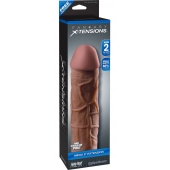 Коричневая насадка Mega 2  Extension - 20,3 см. - Pipedream - во Владикавказе купить с доставкой
