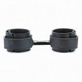 Чёрные кожаные наручники - БДСМ Арсенал - купить с доставкой во Владикавказе