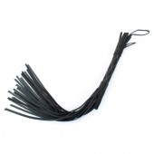 Аккуратная чёрная плетка  из натуральной кожи - БДСМ Арсенал - купить с доставкой во Владикавказе