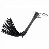 Короткая чёрная плетка из натуральной кожи - БДСМ Арсенал - купить с доставкой во Владикавказе