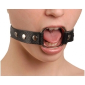 Кляп-кольцо на черных кожаных ремешках - Sitabella - купить с доставкой во Владикавказе