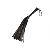 Чёрная кожаная плеть с 22 хвостами - 40 см. - Sitabella - купить с доставкой во Владикавказе
