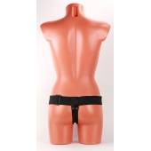 Чёрные кожаные трусики для больших насадок - БДСМ Арсенал - купить с доставкой во Владикавказе
