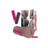 Коричневый вибромастурбатор-анус TONGGGO-Black Angel Auto - KOKOS - во Владикавказе купить с доставкой