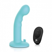 Голубая изогнутая насадка 6in Remote Control Ripple P-Spot G-Spot на черных трусиках - 16 см. - Pegasus - купить с доставкой во Владикавказе