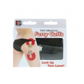 Металлические наручники с чёрной меховой опушкой - Dream Toys - купить с доставкой во Владикавказе