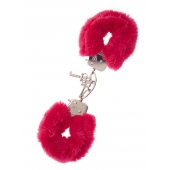 Металлические наручники с красной меховой опушкой METAL HANDCUFF WITH PLUSH RED - Dream Toys - купить с доставкой во Владикавказе
