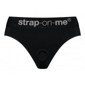 Черные трусики для насадок Heroine Lingerie Harness - size L - Strap-on-me - купить с доставкой во Владикавказе