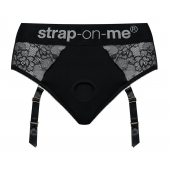 Черные трусики для насадок Diva Lingerie Harness - size S - Strap-on-me - купить с доставкой во Владикавказе