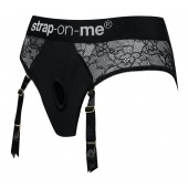 Черные трусики для насадок Diva Lingerie Harness - size M - Strap-on-me - купить с доставкой во Владикавказе