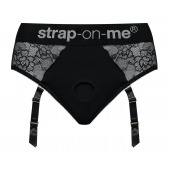 Черные трусики для насадок Diva Lingerie Harness - size M - Strap-on-me - купить с доставкой во Владикавказе