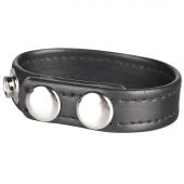 Кольцо на пенис из искусственной кожи на клепках SNAP COCK RING - BlueLine - во Владикавказе купить с доставкой