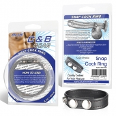 Кольцо на пенис из искусственной кожи на клепках SNAP COCK RING - BlueLine - во Владикавказе купить с доставкой