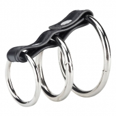 Хомут на пенис из трех металлических колец 3 RING GATES OF HELL - BlueLine - во Владикавказе купить с доставкой