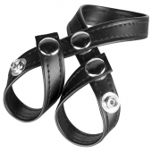 Разделитель мошонки из искусственной кожи на клепках 8 STYLE BALL DIVIDER - BlueLine - купить с доставкой во Владикавказе