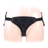 Черный пояс-трусики в комплекте с коннектором и насадкой - Notabu - купить с доставкой во Владикавказе