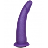 Фиолетовая гладкая изогнутая насадка-плаг - 17 см. - LOVETOY (А-Полимер) - купить с доставкой во Владикавказе