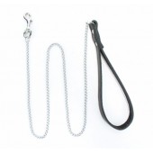 Металлический поводок с кожаной ручкой - БДСМ Арсенал - купить с доставкой во Владикавказе