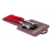 Металлические зажимы на соски с красными замшевыми кисточками - Crazy Handmade - купить с доставкой во Владикавказе