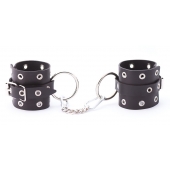 Черные кожаные наручники с люверсами - Crazy Handmade - купить с доставкой во Владикавказе