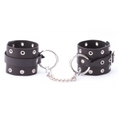 Черные кожаные оковы с люверсами - Crazy Handmade - купить с доставкой во Владикавказе