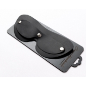 Черная кожаная маска на глаза со съемной шторкой - Crazy Handmade - купить с доставкой во Владикавказе