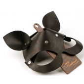 Черная кожаная маска  Кошка  с маленькими ушками - Crazy Handmade - купить с доставкой во Владикавказе