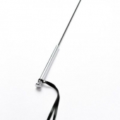 Черный кожаный стек с гладкой ручкой - 55 см. - Crazy Handmade - купить с доставкой во Владикавказе