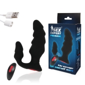 Черный анальный вибростимулятор с пультом ДУ - Sex Expert - во Владикавказе купить с доставкой
