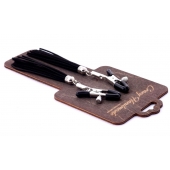 Зажимы на соски с черными замшевыми кисточками - Crazy Handmade - купить с доставкой во Владикавказе