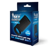 Черная открытая насадка на пенис с кольцом для мошонки XXXL-size - 9,9 см. - Sex Expert - во Владикавказе купить с доставкой