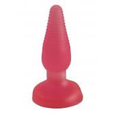 Розовая анальная втулка с рёбрышками - 14 см. - LOVETOY (А-Полимер)