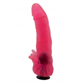 Розовая насадка для страпона с клиторальными лепестками - 18,5 см. - LOVETOY (А-Полимер) - купить с доставкой во Владикавказе