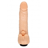 Телесная гелевая насадка-фаллос с клиторальными лепестками - 18,5 см. - LOVETOY (А-Полимер) - купить с доставкой во Владикавказе