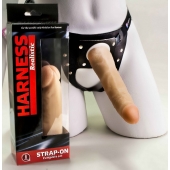 Страпон телесного цвета на регулируемых ремешках - 17 см. - LOVETOY (А-Полимер) - купить с доставкой во Владикавказе