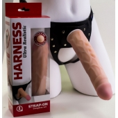 Насадка-фаллос в комплекте с трусиками Harness - 21,6 см. - LOVETOY (А-Полимер) - купить с доставкой во Владикавказе