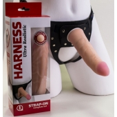 Страпон Харнесс из двух предметов: трусики с плугом и насадка-фаллос - 18 см. - LOVETOY (А-Полимер) - купить с доставкой во Владикавказе