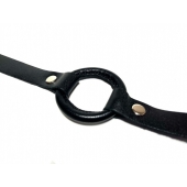 Черный кляп-кольцо на кожаных ремешках - БДСМ Арсенал - купить с доставкой во Владикавказе